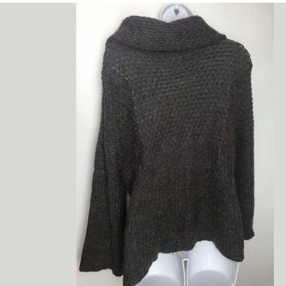 MAGASCHONI Funnel Neck Cardigan Sweater Brown Open Knit Layering Soft - Picture 6 of 9